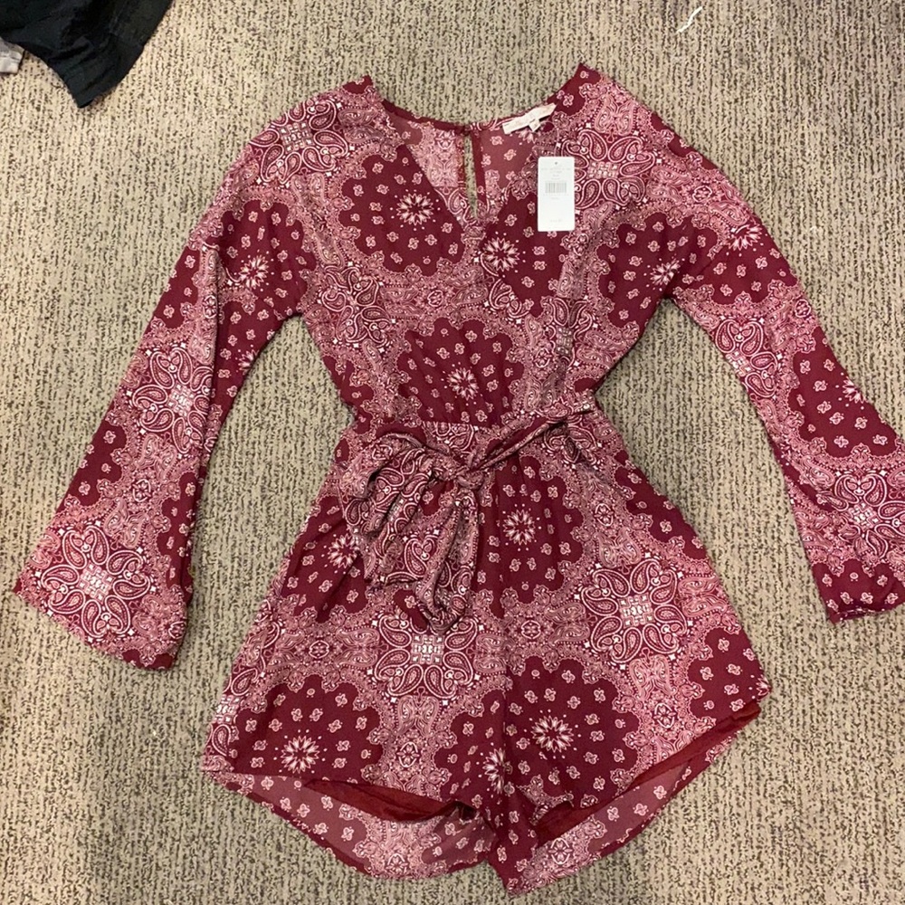 Willow & Root burgundy/magenta romper size S